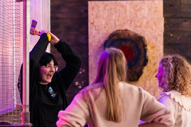 1 hour Private Axe Throwing Experience in Eastbourne - Boom Battle Bar Eastbourne: swapping sand for axe lanes