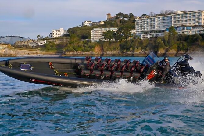 30-Minute Raptor RIB Ride Activity in Torquay - What You See From the Water, Meadfoot to London Bridge