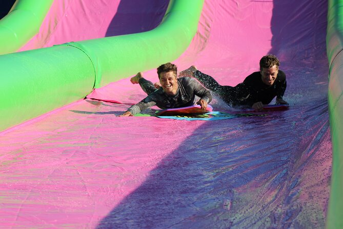 A monster 360ft long slip and slide session in BUDE, Cornwall - Entering the Monster: Where the Slide Begins in Bude