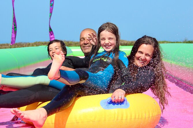 A monster 360ft long slip and slide session in BUDE, Cornwall - Making it a Bude day: Pair the slide with Widemouth Bay