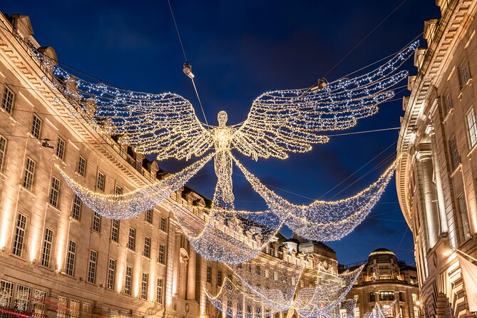 Christmas Lights Afternoon Tea Bus Tour - Oxford Street after dark: shopping lights done at full volume