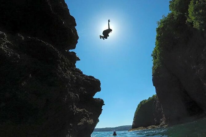 Coasteering Geopark Adventure In Torquay - The 2.5 hour flow: kit up, explore caves, then ocean jumps