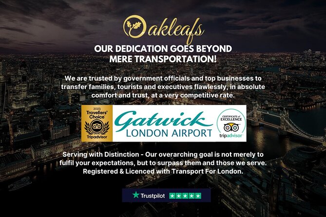 Gatwick Airport - To & From Central London - Private Transfer - Key things to know before you go
