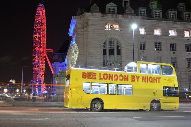 London by Night Sightseeing Tour - Open Top Bus - Knightsbridge and Harrods: upscale London in motion