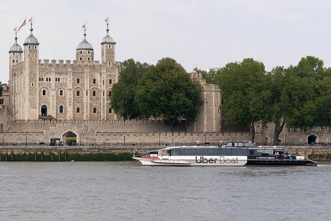 London: Uber Boat - Single Journey River Thames Cruise - Battersea Power Station, the art-and-science bridge, and Lambeth Palace