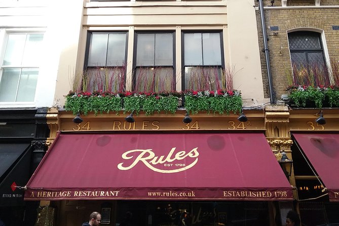 Private James Bond Fictional and Film Spy Tour of London - Stop 2: Rules, an old London restaurant with a spy pedigree