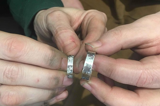 Silver Ring Workshop in Kent, England - The silver-to-ring stages: saw, pattern, anneal, forge, and size