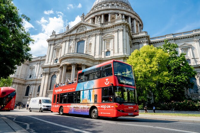 TopView® 24 Hr Hop on Hop off Bus Tour with River Cruise & Walks - What You Get For $49.37: Bus, Thames Cruise, and Walking Time